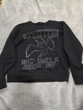 Led Zeppelin Black Graphic Crew Sweatshirt